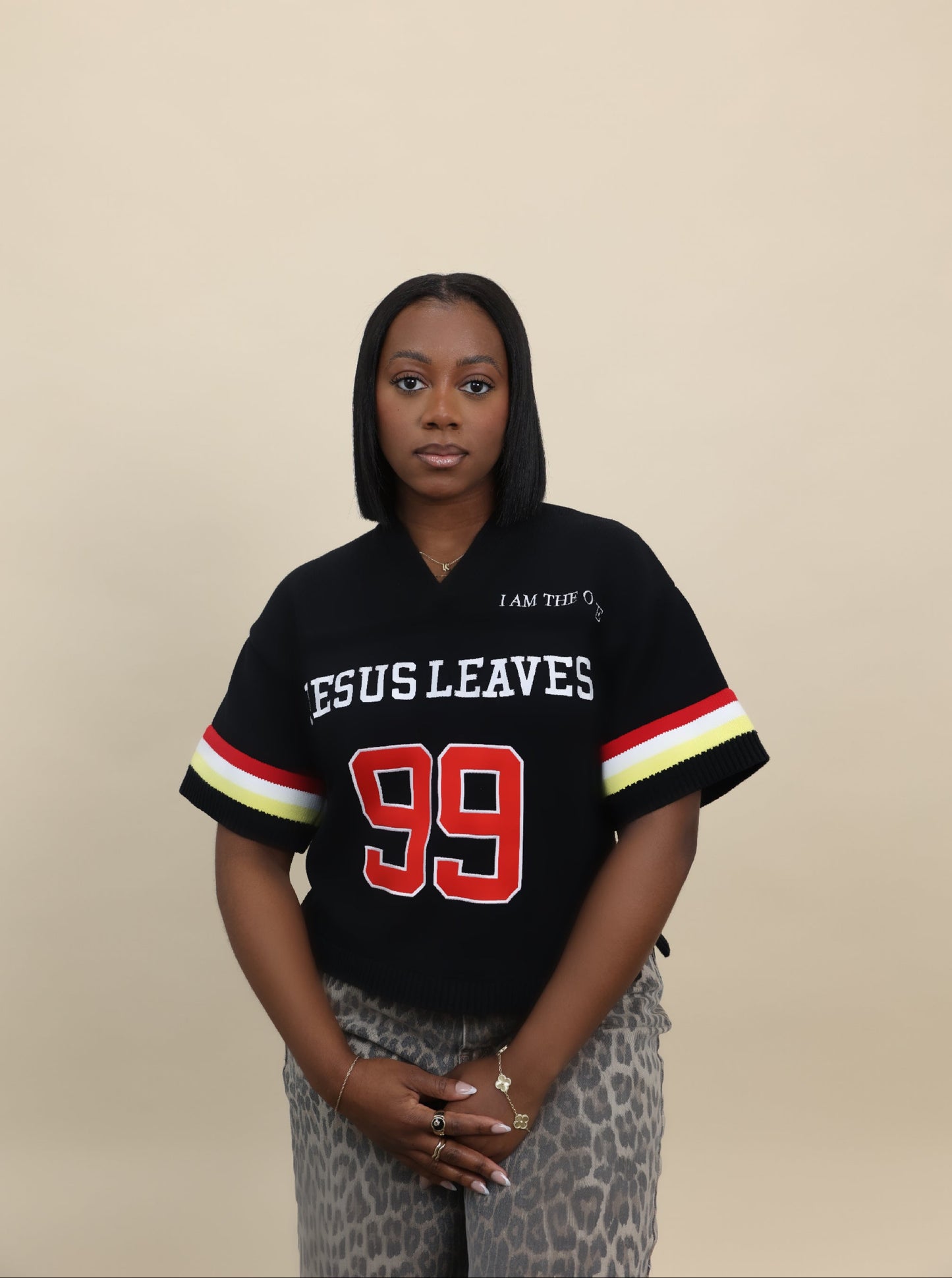 "Leaves 99" Knitted Jersey